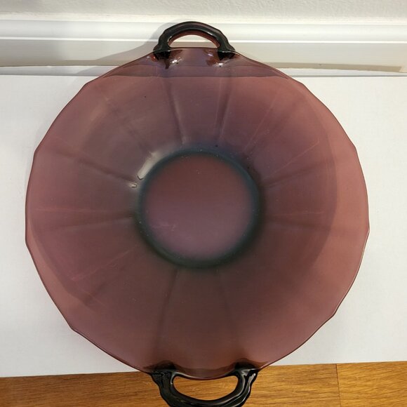 Vintage Amethyst New Martinsville Addie 12 Point Depression Glass Sandwich Tray - Picture 6 of 6